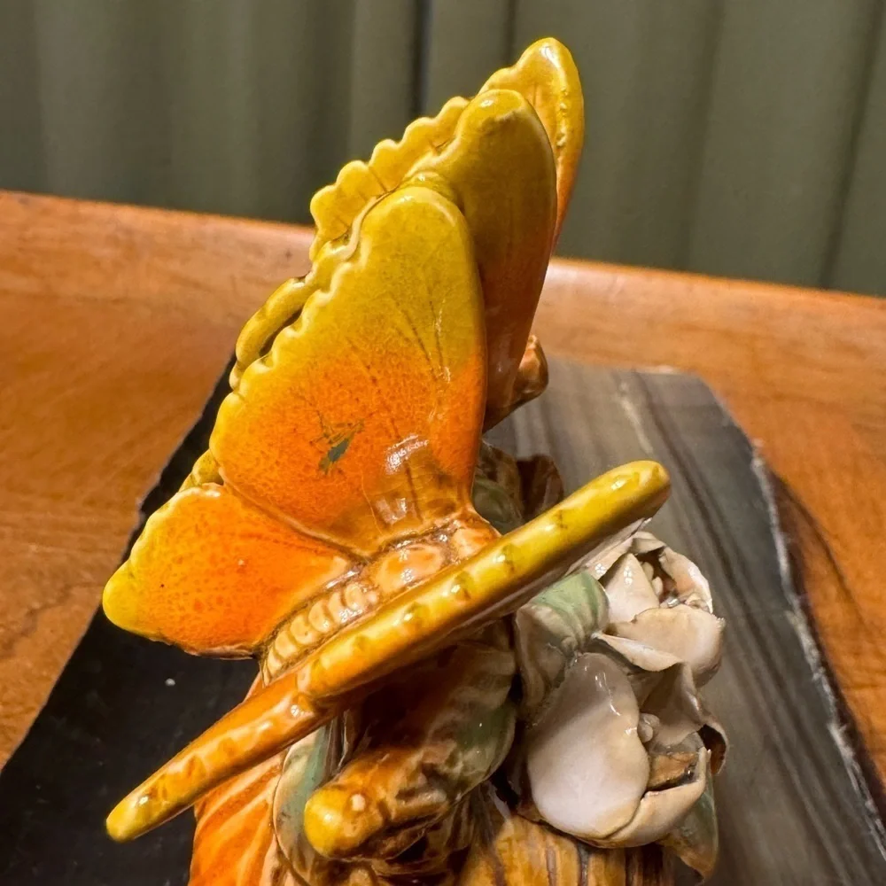 Vintage Ceramic Butterfly Bell Vintage Bohemian Fairy Fantasy Nympth Garden Bell